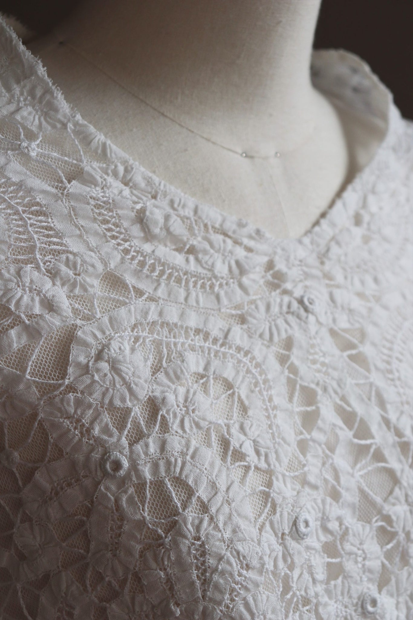 French Hand-Embroidered Tape Lace Blouse