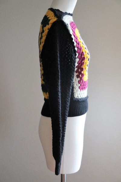 70s Hand Crochet Sweater