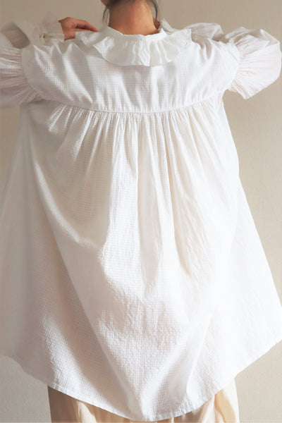 Late 1800s White Cotton Frilly Blouse