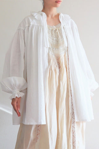 Late 1800s White Cotton Frilly Blouse