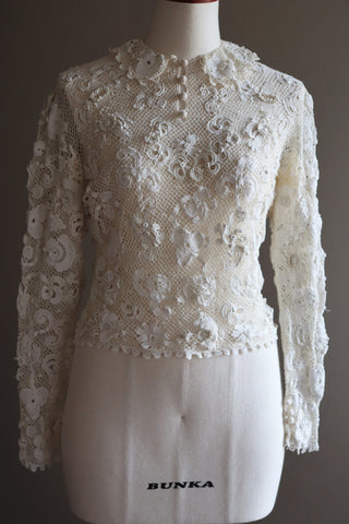 1900s Antique Irish Crochet Blouse