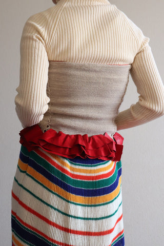 60s Hand Knit Leather Top