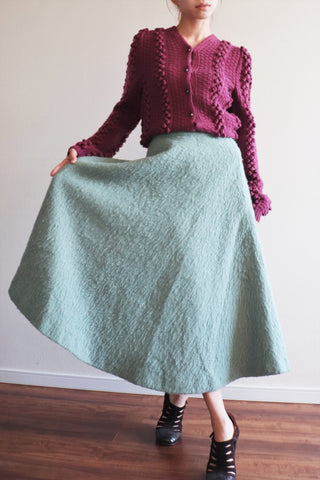 Croatian Alpaca Skirt Mint Green