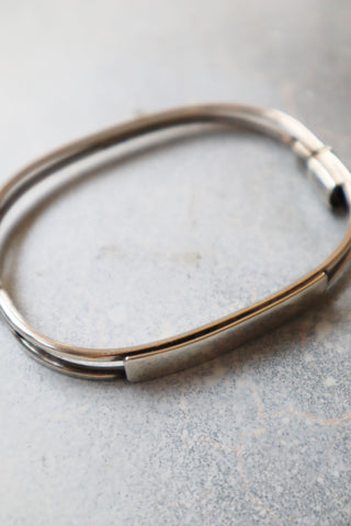 80s Sterling Silver Hinge Bangle Bracelet