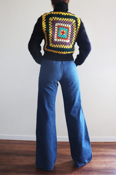 70s Hand Crochet Sweater