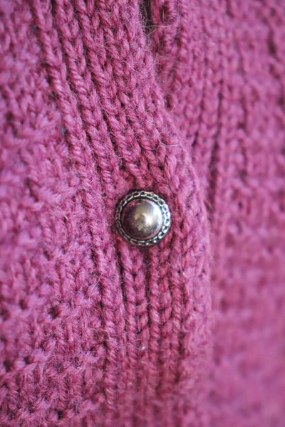 Austrian Hand knit Puff Sleeve Pon Pon Cardigan