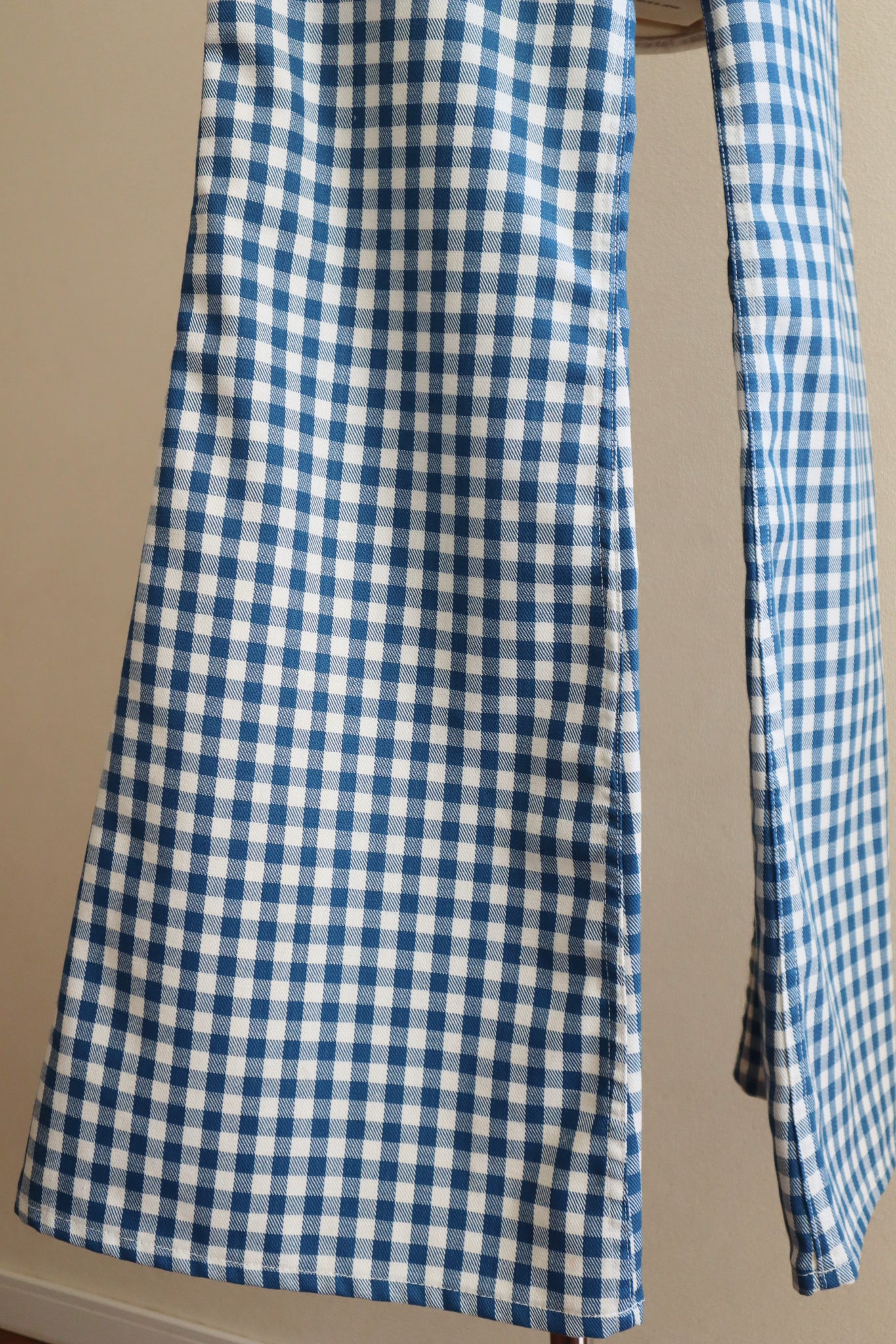 70s Gingham Plaid Cotton Bell Bottom Pants