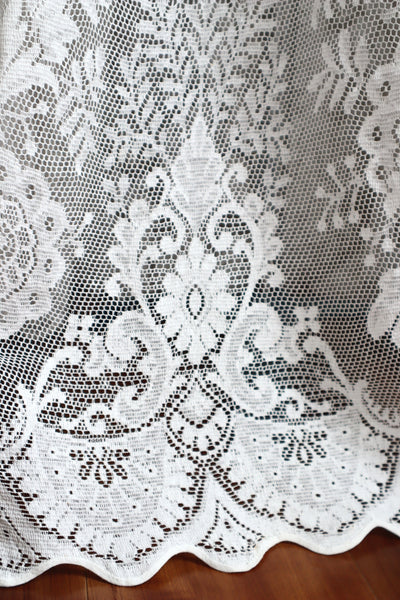 1900s Floral Lace Linen Church Dress