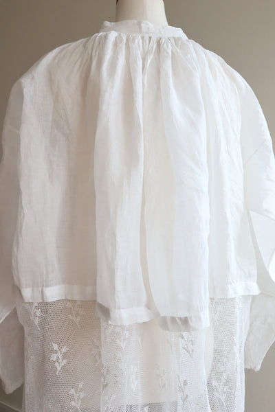 1900s Floral Lace Linen Church Dress