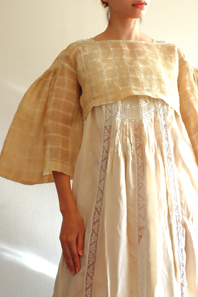1890s Plaid Voile Blouse