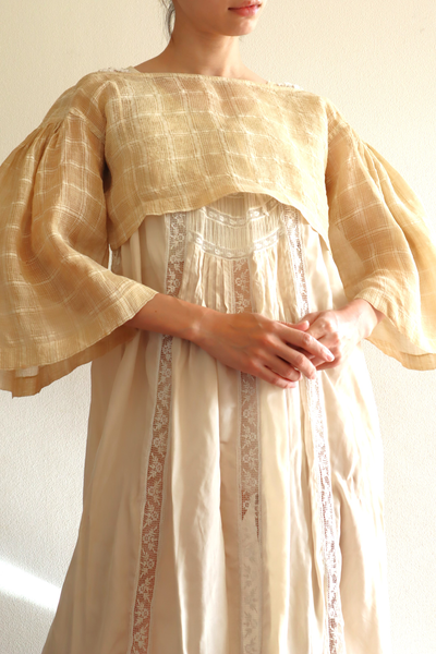 1890s Plaid Voile Blouse