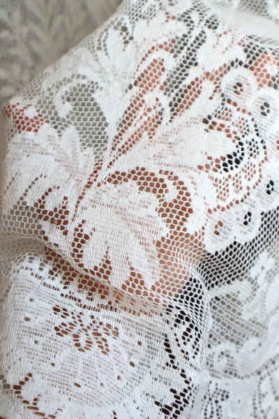 1900s Floral Lace Linen Church Dress