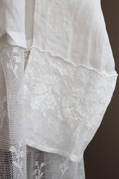 1900s Floral Lace Linen Church Dress