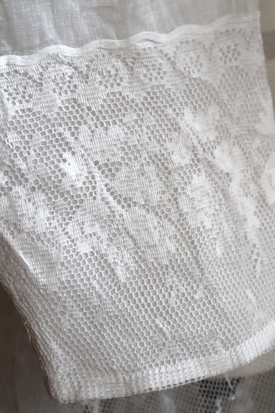 1900s Floral Lace Linen Church Dress