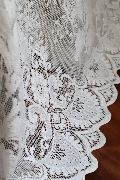 1900s Floral Lace Linen Church Dress