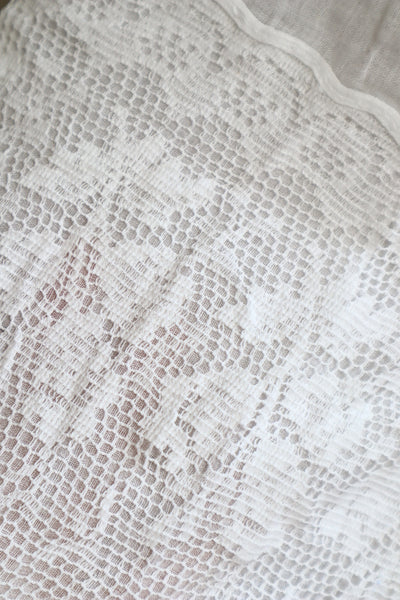 1900s Floral Lace Linen Church Dress