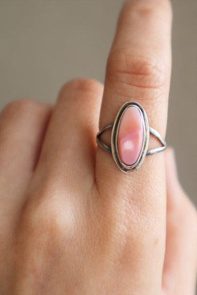 Sterling Silver Pink Conch Shell Ring