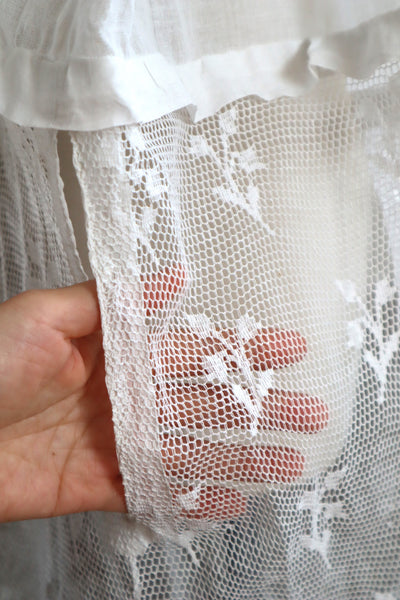 1900s Floral Lace Linen Church Dress