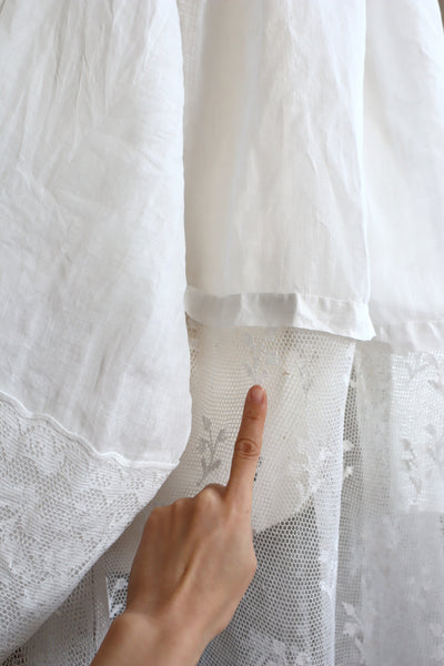 1900s Floral Lace Linen Church Dress