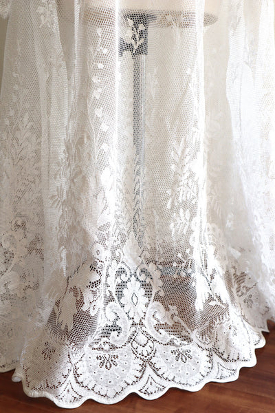 1900s Floral Lace Linen Church Dress