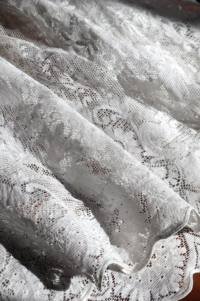 1900s Floral Lace Linen Church Dress