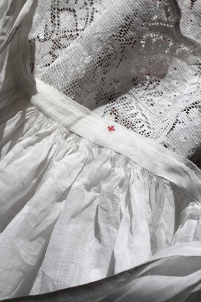 1900s Floral Lace Linen Church Dress