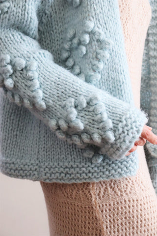 Hand Knit Chunky Mohair Cardigan