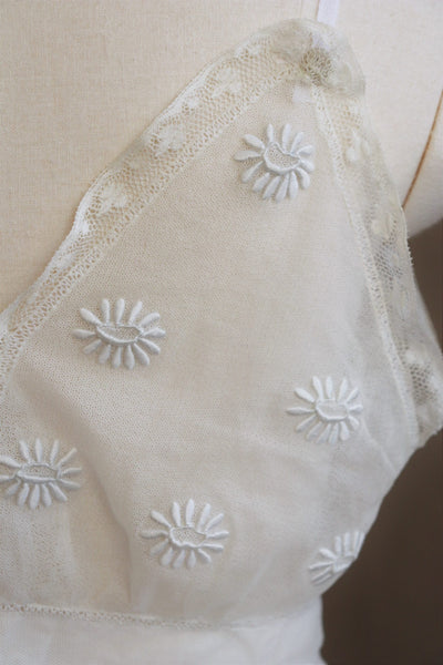 1900s Flower Embroidered Antique Lace Camisole