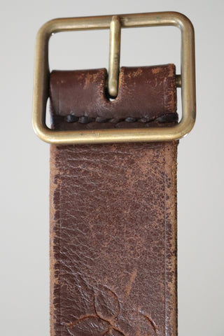 1986's Swiss Army Dark Brown Leather Officer's Belt