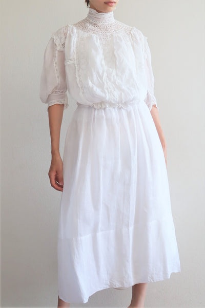 1910s Muslin Cotton Simple Petticoat Skirt