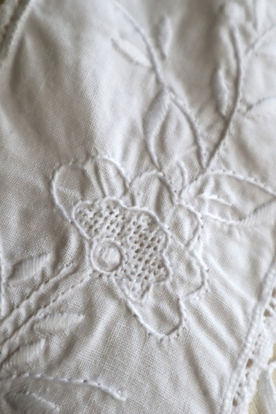 80s Embroidered Leg Of Mutton Puffy Sleeves Blouse