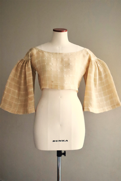 1890s Plaid Voile Blouse