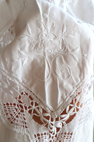 80s Embroidered Leg Of Mutton Puffy Sleeves Blouse