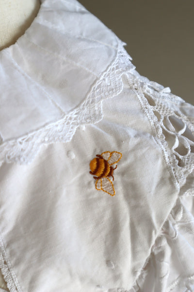 80s Embroidered Leg Of Mutton Puffy Sleeves Blouse