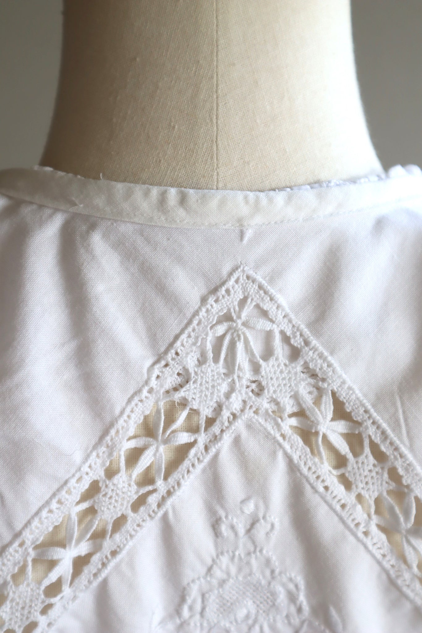 80s Embroidered Leg Of Mutton Puffy Sleeves Blouse