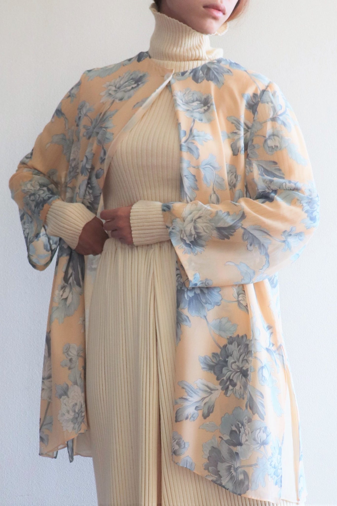 Vintage Floral Chiffon Jacket