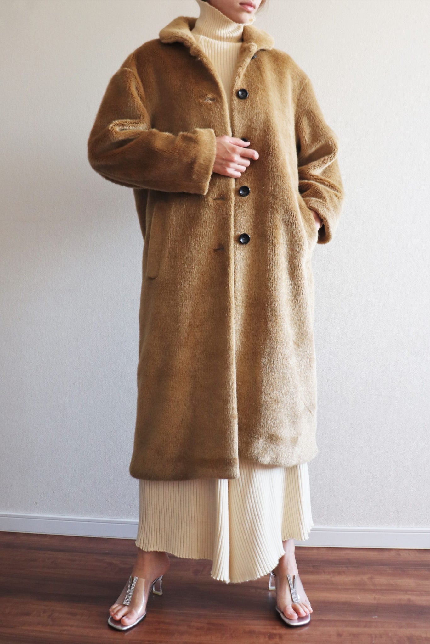70s Faux Fur Long Coat