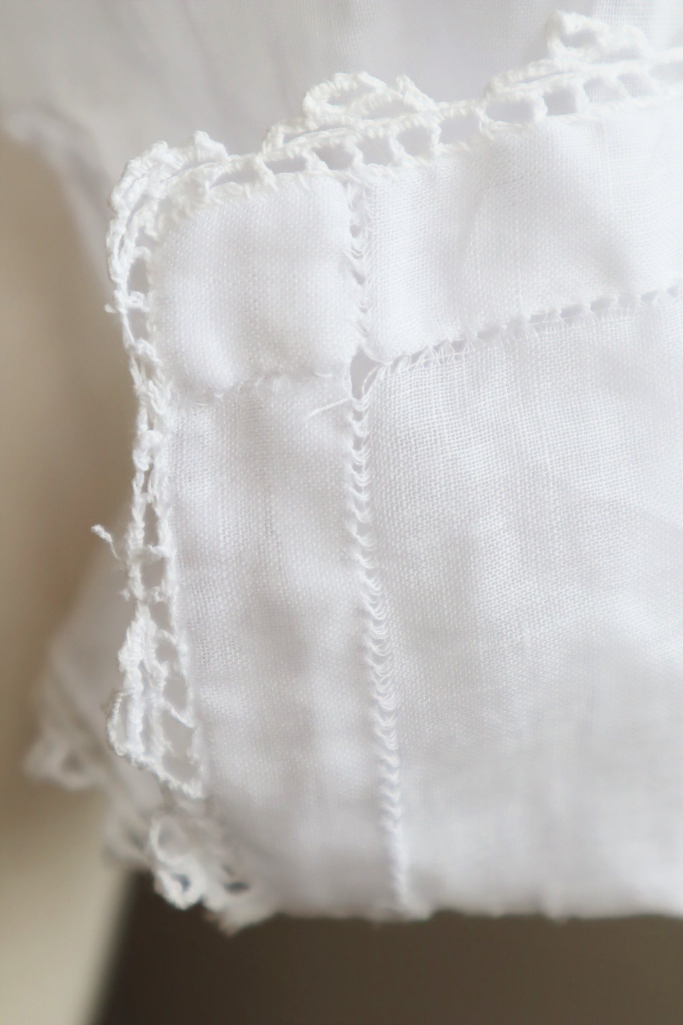 1910s Crochet Lace White Lawn Cotton Blouse