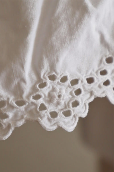 1900s Frilled Sailor Collar White Cotton Blouse