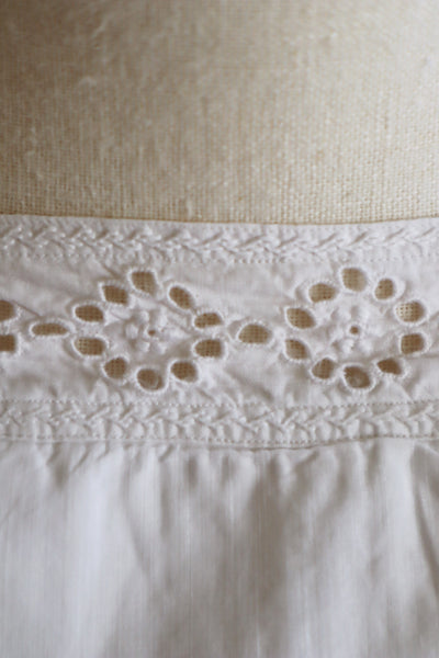 1900s Frilled Sailor Collar White Cotton Blouse