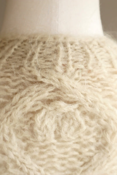 60s Beige Cable Mohair Cardigan