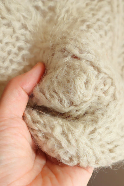 60s Beige Cable Mohair Cardigan