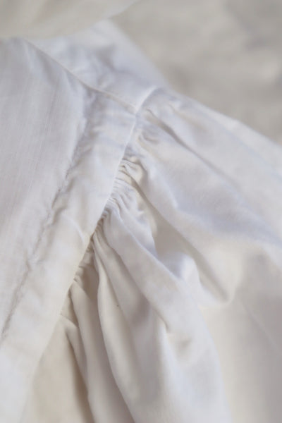 1900s Frilled Sailor Collar White Cotton Blouse