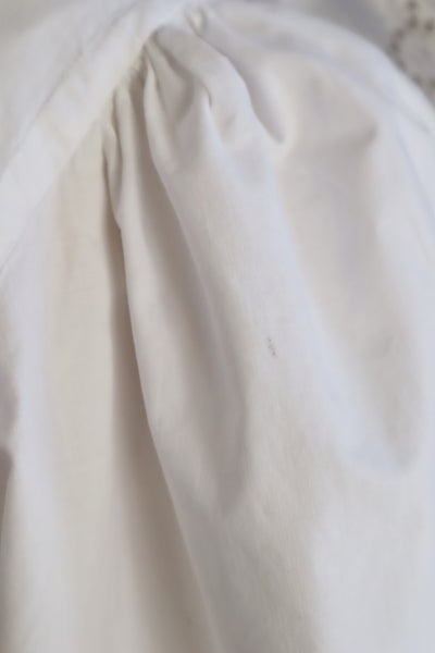 1900s Frilled Sailor Collar White Cotton Blouse