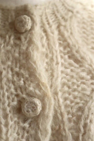 60s Beige Cable Mohair Cardigan