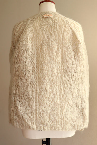 60s Beige Cable Mohair Cardigan