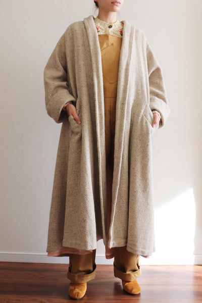 70s Moroccan Wool Swing Long Coat