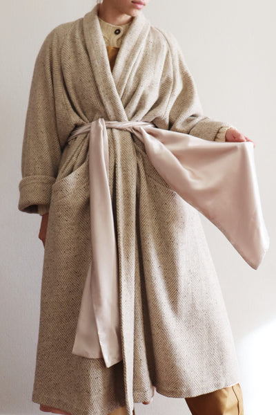 70s Moroccan Wool Swing Long Coat