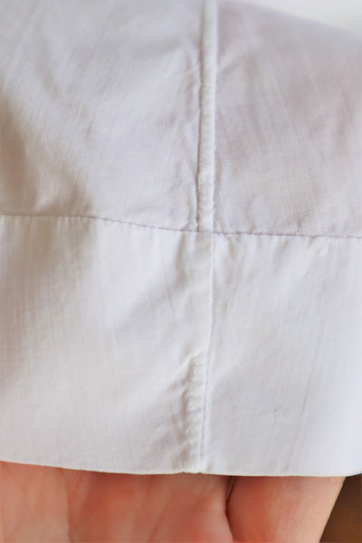 1900s Frilled Sailor Collar White Cotton Blouse