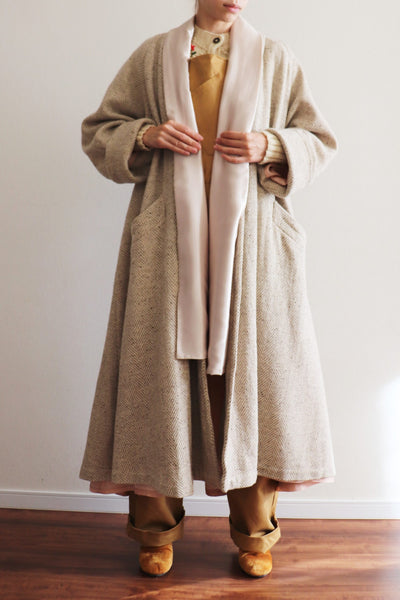 70s Moroccan Wool Swing Long Coat